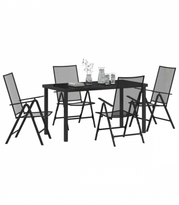 vidaXL Garden Dining Set Folding 5 pcs Anthracite Steel