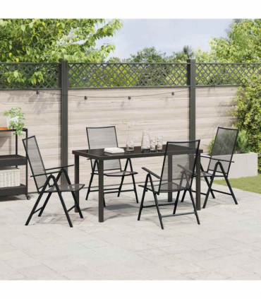 vidaXL Garden Dining Set Folding 5 pcs Anthracite Steel