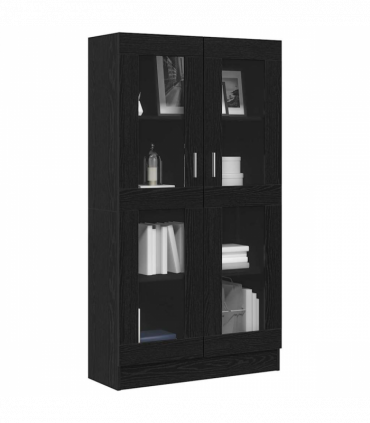 vidaXL Book Cabinet Black oak 82.5 x 30.5 x 150 cm Engineered Wood