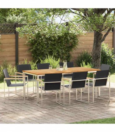 vidaXL Garden Dining Set 9 pcs Solid Wood Teak