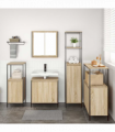 vidaXL Bathroom Furniture Set with Shelf 5 pcs Sonoma oak and Black