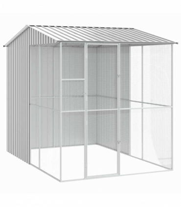 vidaXL Bird Cage with Storage Grey 215 x 310 x 247 cm Galvanised steel