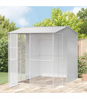 vidaXL Bird Cage with Storage Grey 215 x 310 x 247 cm Galvanised steel