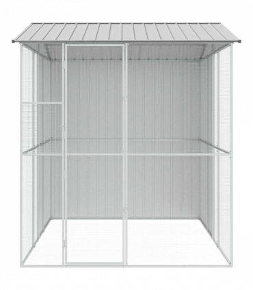 vidaXL Bird Cage with Storage Grey 215 x 310 x 247 cm Galvanised steel