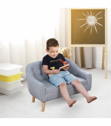 Kids Mini Sofa Children Armchair Seating Chair Bedroom Playroom Furniture Grey