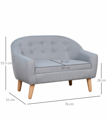 Kids Mini Sofa Children Armchair Seating Chair Bedroom Playroom Furniture Grey