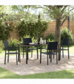 vidaXL Garden Dining Set 5 pcs Black Poly rattan