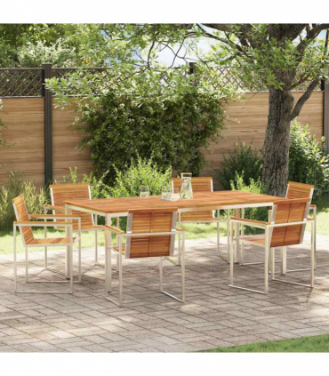 vidaXL Garden Dining Set 7 pcs Solid Wood Acacia