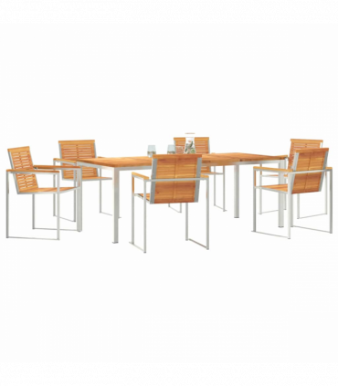 vidaXL Garden Dining Set 7 pcs Solid Wood Acacia