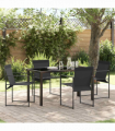 vidaXL Garden Dining Set 5 pcs Black Textilene & & Powder-coated steel