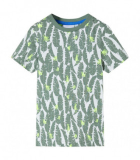 Kids' T-shirt Ecru and Dark Ivy 104