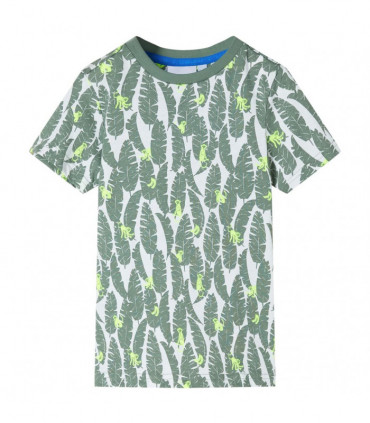 Kids' T-shirt Ecru and Dark Ivy 104