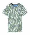 Kids' T-shirt Ecru and Dark Ivy 116