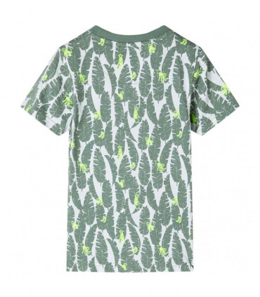 Kids' T-shirt Ecru and Dark Ivy 116