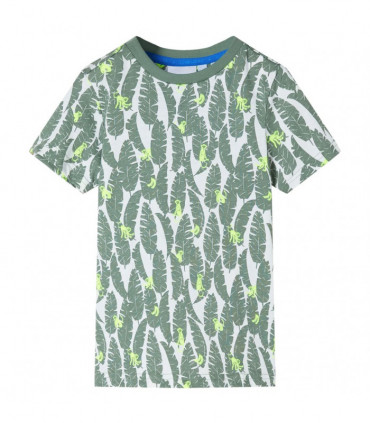 Kids' T-shirt Ecru and Dark Ivy 140
