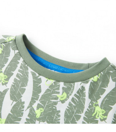 Kids' T-shirt Ecru and Dark Ivy 140