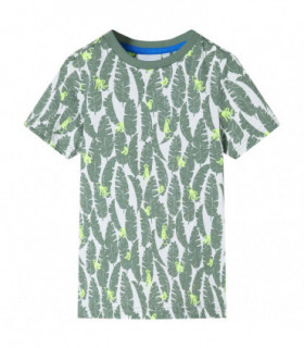 Kids' T-shirt Ecru and Dark Ivy 92