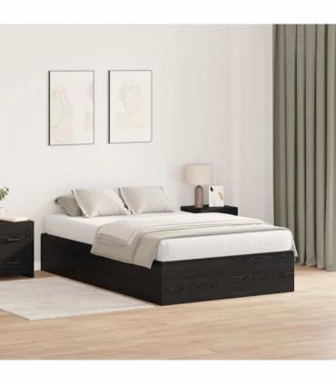 vidaXL Bed Frame Black oak 200 x 120 x 31.5 cm Engineered wood