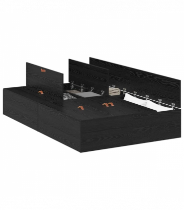 vidaXL Bed Frame Black oak 200 x 120 x 31.5 cm Engineered wood