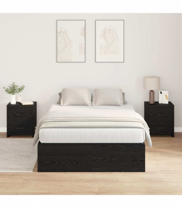 vidaXL Bed Frame Black oak 200 x 120 x 31.5 cm Engineered wood