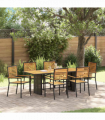 vidaXL Garden Dining Set 5 pcs Black 190 x 80 x 75 cm Poly Rattan