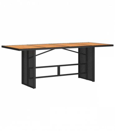 vidaXL Garden Dining Set 5 pcs Black 190 x 80 x 75 cm Poly Rattan