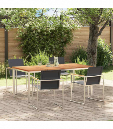 vidaXL Garden Dining Set 5 pcs Solid Wood Teak