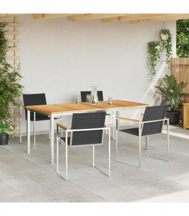 vidaXL Garden Dining Set 5 pcs Solid Wood Teak