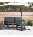 vidaXL Garden Sofa Set 3 pcs Anthracite Steel