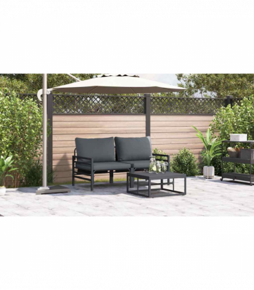 vidaXL Garden Sofa Set 3 pcs Anthracite Steel