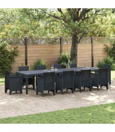 vidaXL Garden Table Anthracite 350 x 100 x 73 cm Poly Rattan