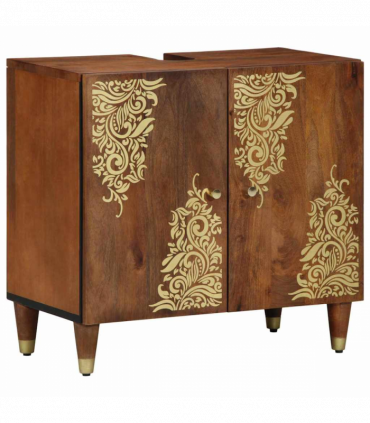 vidaXL Bathroom Furniture Set Wall-mounted 3 pcs Brown 62 x 33 x 58 cm