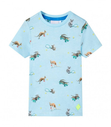 Kids' T-shirt Light Blue Melange 128