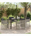vidaXL Garden Dining Set 5 pcs Light grey Poly rattan