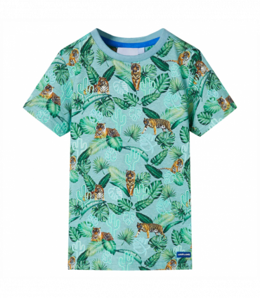 Kids' T-shirt Light Green Melange 116