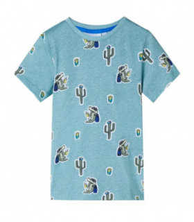 Kids' T-shirt Light Green Melange 116