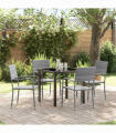 vidaXL Garden Dining Set 5 pcs Grey Poly rattan