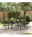 vidaXL Garden Dining Set 7 pcs Black PVC rattan