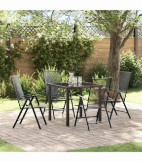 vidaXL Garden Dining Set Folding 5 pcs Anthracite Steel