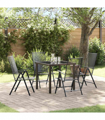 vidaXL Garden Dining Set Folding 5 pcs Anthracite Steel