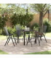 vidaXL Garden Dining Set Folding 5 pcs Anthracite Steel