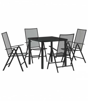 vidaXL Garden Dining Set Folding 5 pcs Anthracite Steel