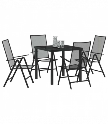 vidaXL Garden Dining Set Folding 5 pcs Anthracite Steel