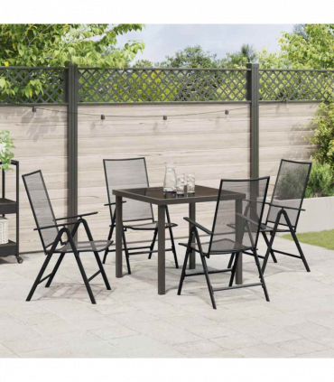 vidaXL Garden Dining Set Folding 5 pcs Anthracite Steel