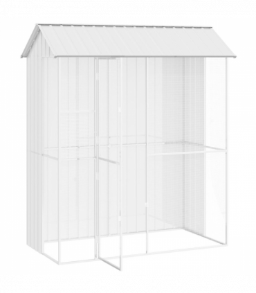 vidaXL Bird Cage with Storage Grey 215 x 110 x 247 cm Galvanised steel