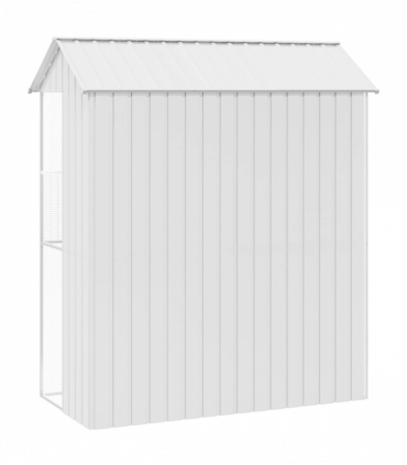 vidaXL Bird Cage with Storage Grey 215 x 110 x 247 cm Galvanised steel