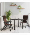 vidaXL Garden Dining Set Height-Adjustable 3 pcs Brown Poly rattan