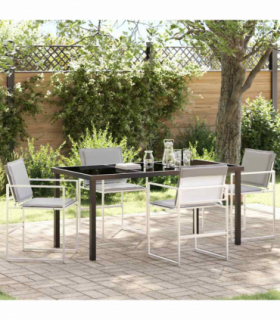 vidaXL Garden Dining Set Folding Manual 5 pcs White 160 x 80 x 73 cm