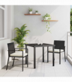 vidaXL Garden Dining Set 3 pcs Black Poly rattan