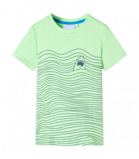 Kids' T-shirt Shark Print Neon Green 116